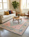 Savannah Series Collection Area Rug -  Augusta (Pink) Rectangle Pink  lifestyle 6