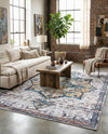 Baroque Era Collection Area Rug - Versailles (Sea Salt White) Rectangle Sea Salt White  lifestyle 19