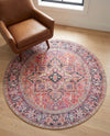 Heritage Elegance Collection Area Rug -  Alhambra Round Red  lifestyle 81