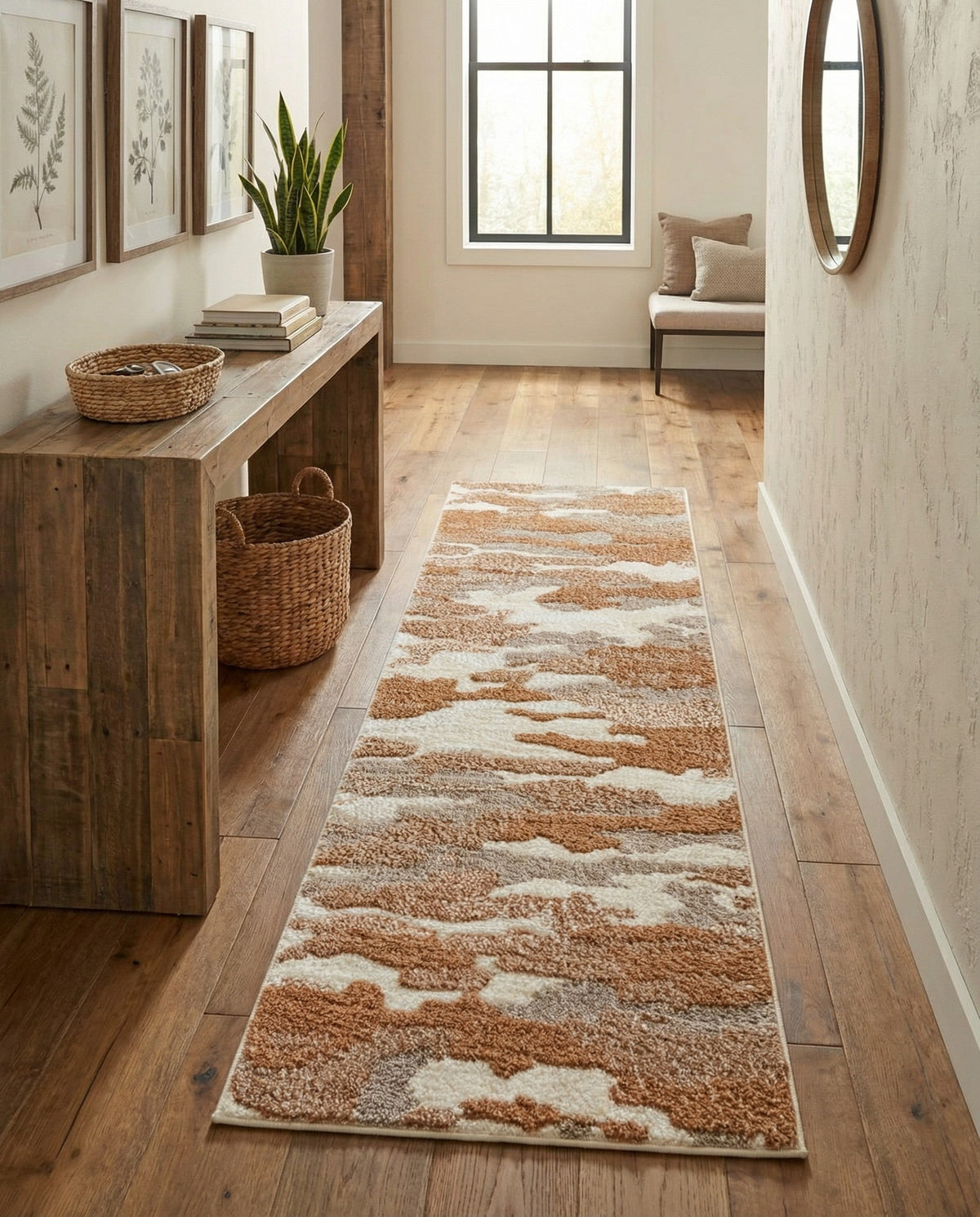 Sienna Collection Area Rug -  Veneto Runner Caramel and Ivory  lifestyle 97