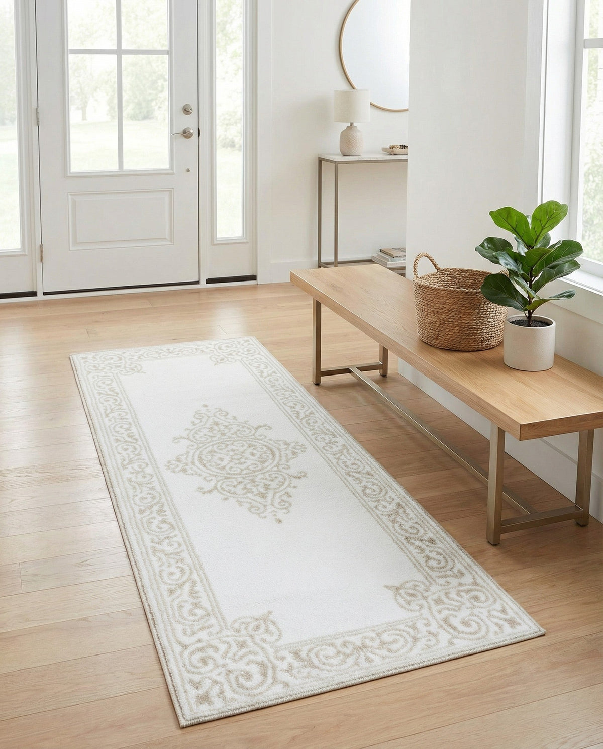 Sanctuary Retreat Collection Area Rug - Haven Runner Snow White  lifestyle 80