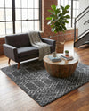 Marrakesh Lattice Collection Area Rug - Casablanca (Charcoal Gray) Square Charcoal Gray  lifestyle 80