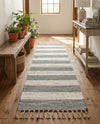 Tassel Trail Collection Area Rug - Pathway (Gray) Runner Gray  lifestyle 38