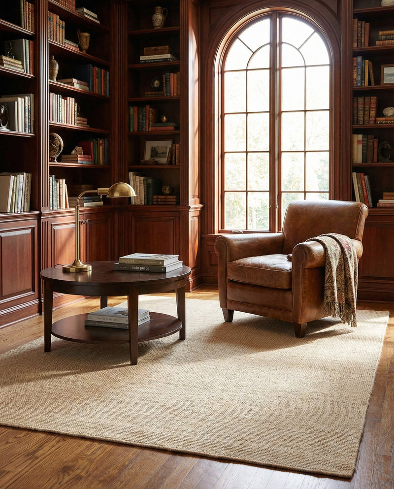 Berkshire Estate Collection Area Rug - Windsor (Oat Beige) Rectangle Oat Beige  lifestyle 6