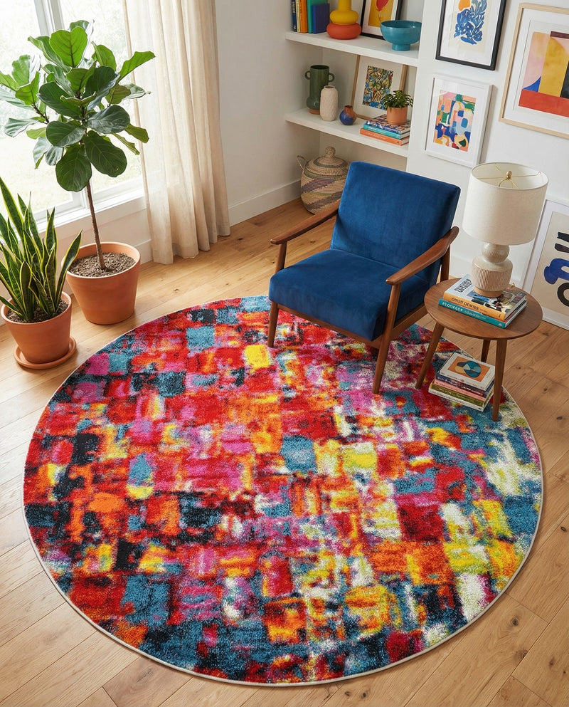Venetian Elegance Collection Area Rug -  Sant'Erasmo Round Multi  lifestyle 53