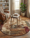Bistro Lounge Collection Area Rug -  Latte Round Beige  lifestyle 38