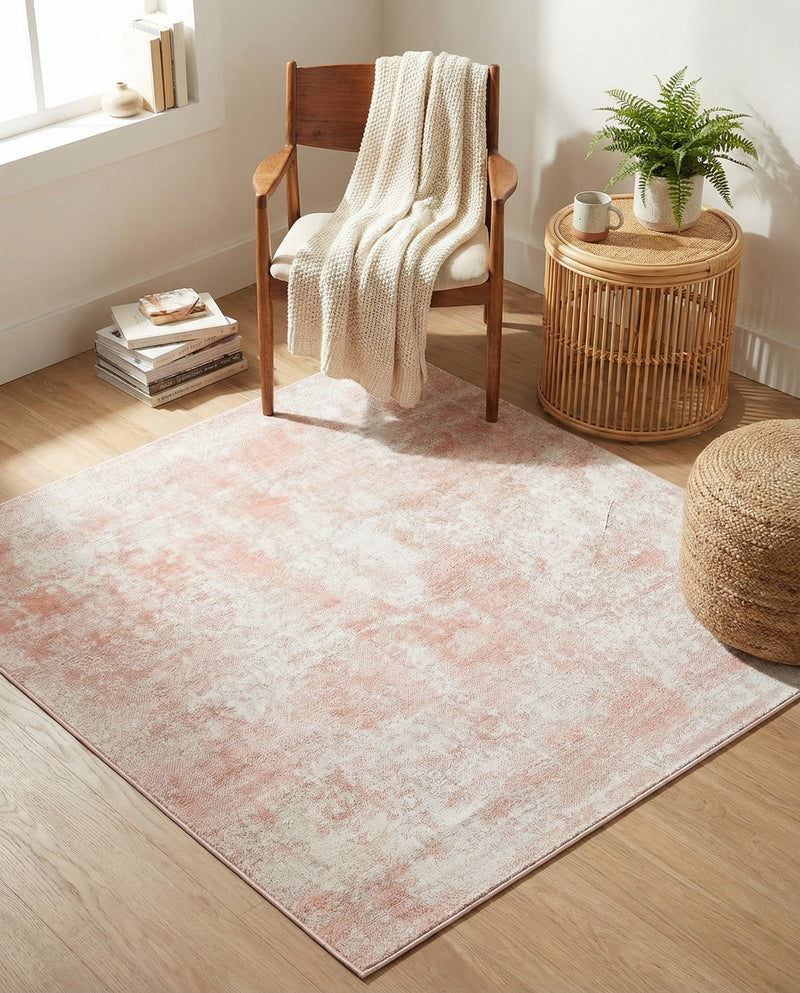 Luminara Sands Collection Area Rug - Elysium (Carnation Pink) Square Carnation Pink  lifestyle 86
