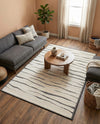 Monochrome Collection Area Rug - Slate Rectangle Ivory White  lifestyle 19