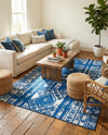 Brighton Stripes Collection Area Rug - Sussex (Navy Blue) Rectangle Navy Blue  lifestyle 19