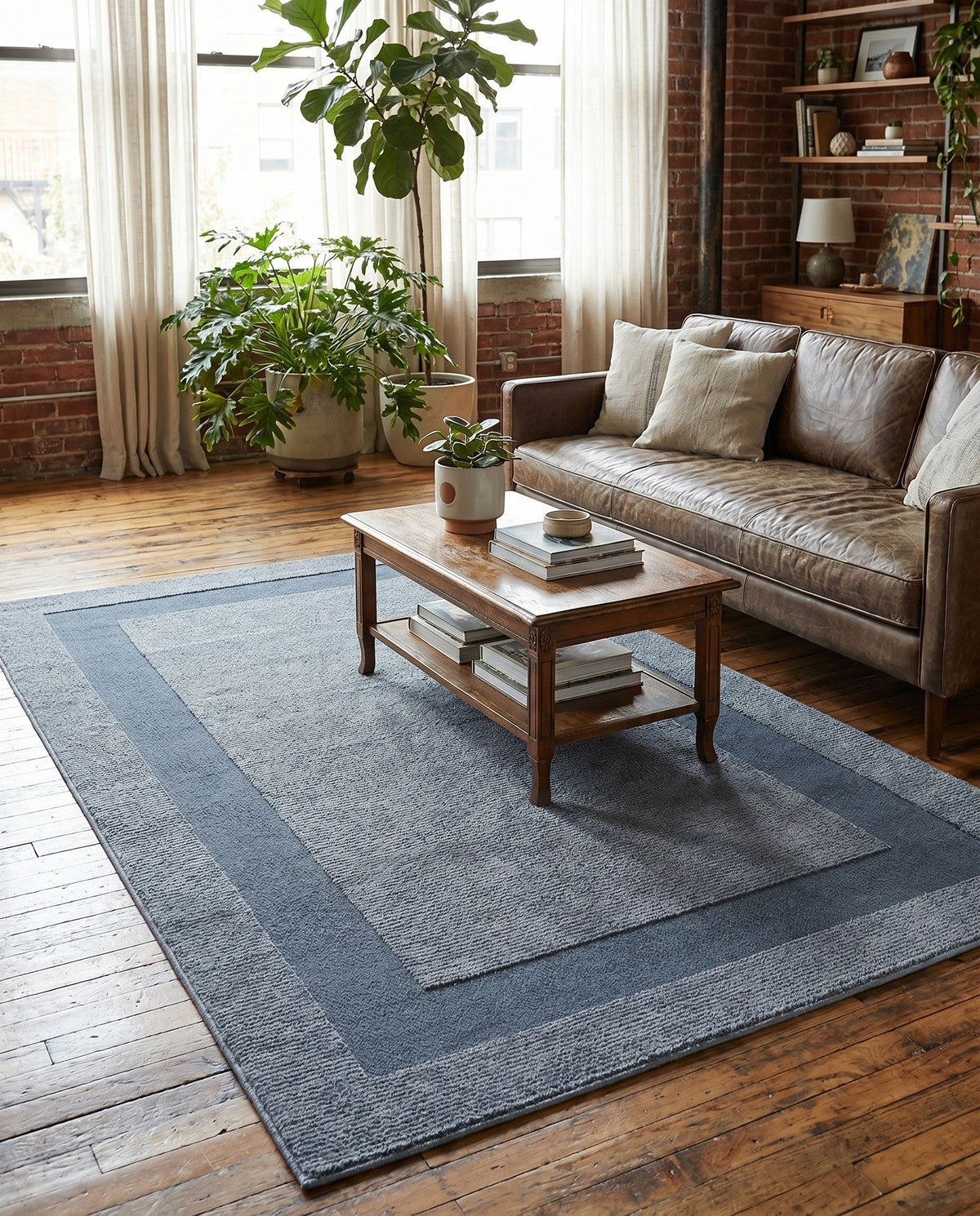 Haven Tapestry Collection Area Rug -  EmberHollow Rectangle Slate Blue  lifestyle 9