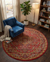 Persian Elegance Collection Area Rug -  Khorasan Round Red  lifestyle 28