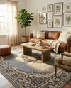 Tabriz Tapestry Collection Area Rug - Azerbaijan (Gray) Rectangle Gray  lifestyle 19