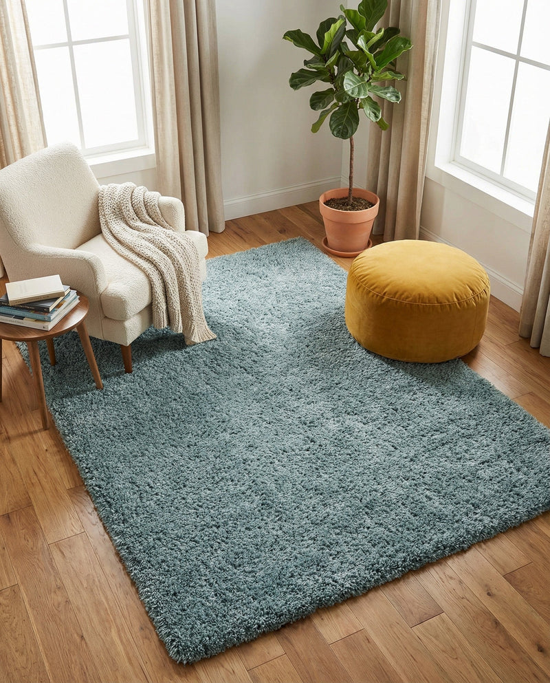 Eternal Plush Oasis Collection Area Rug -  Tranquility (Slate Blue) Rectangle Slate Blue  lifestyle 22