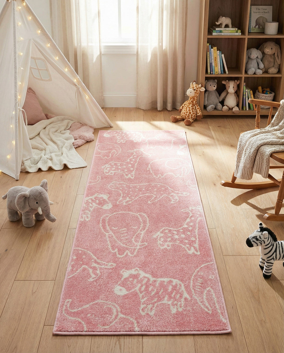 Wonder Tykes Collection Area Rug -  Spectrum Runner Pink  lifestyle 153