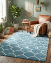 Trellis Mosaic Collection Area Rug -  Pergolatown (Light Blue) Rectangle Light Blue  lifestyle 14