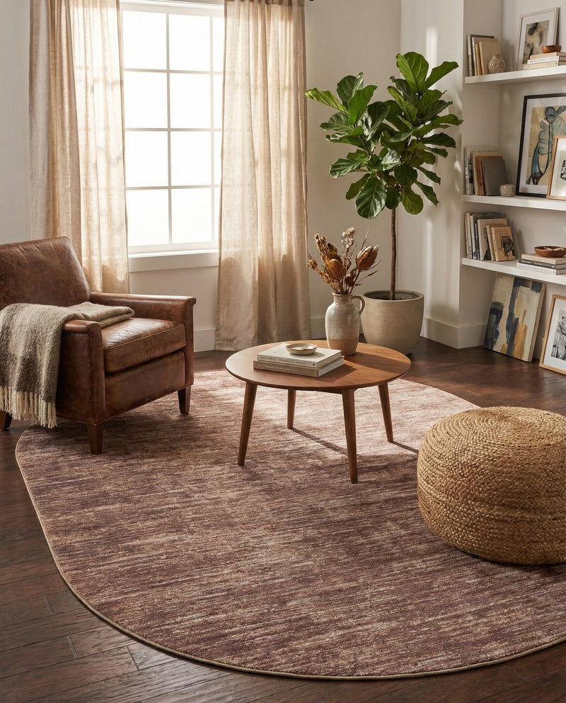 Sahara Essence Collection Area Rug - Oasis (Brown) Oval Brown  lifestyle 28