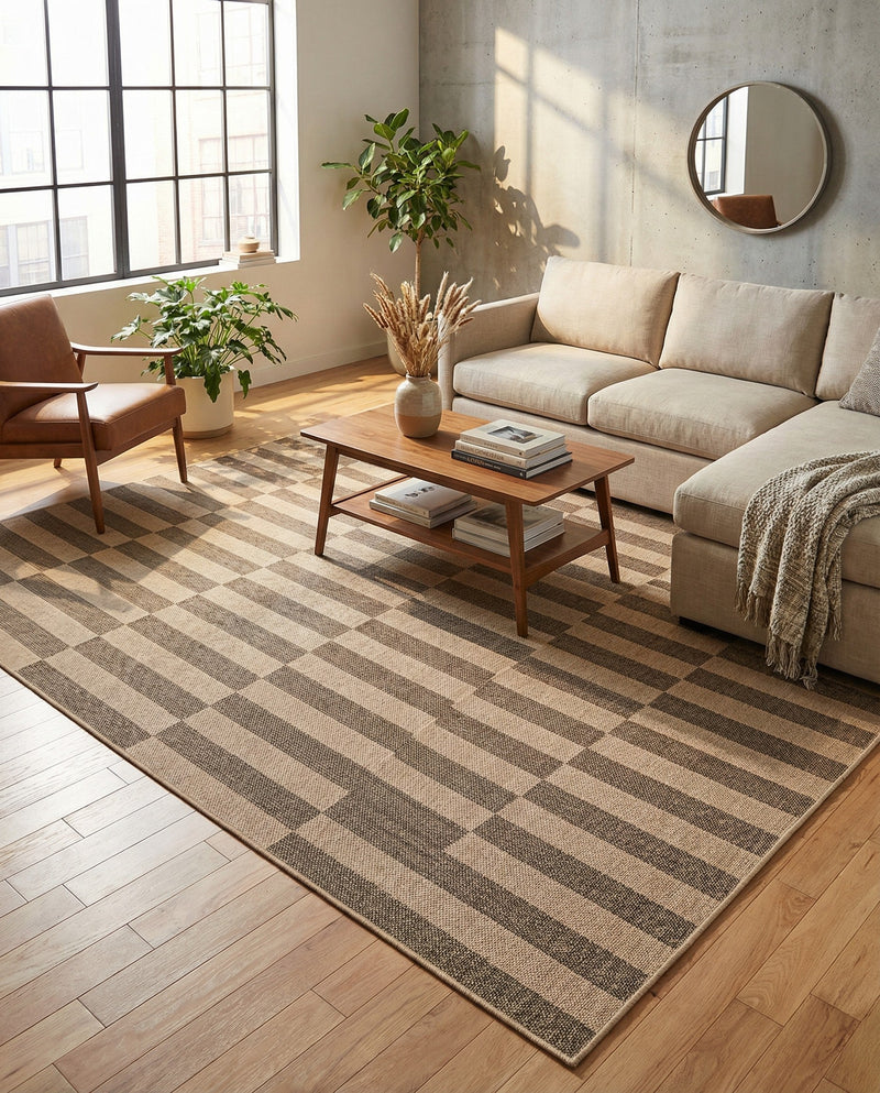 Sahara Sands Collection Area Rug -  Akhetaten Rectangle Natural and Brown  lifestyle 15