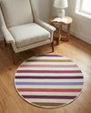 Seaside Stripes Collection Area Rug - Azul Round White  lifestyle 73