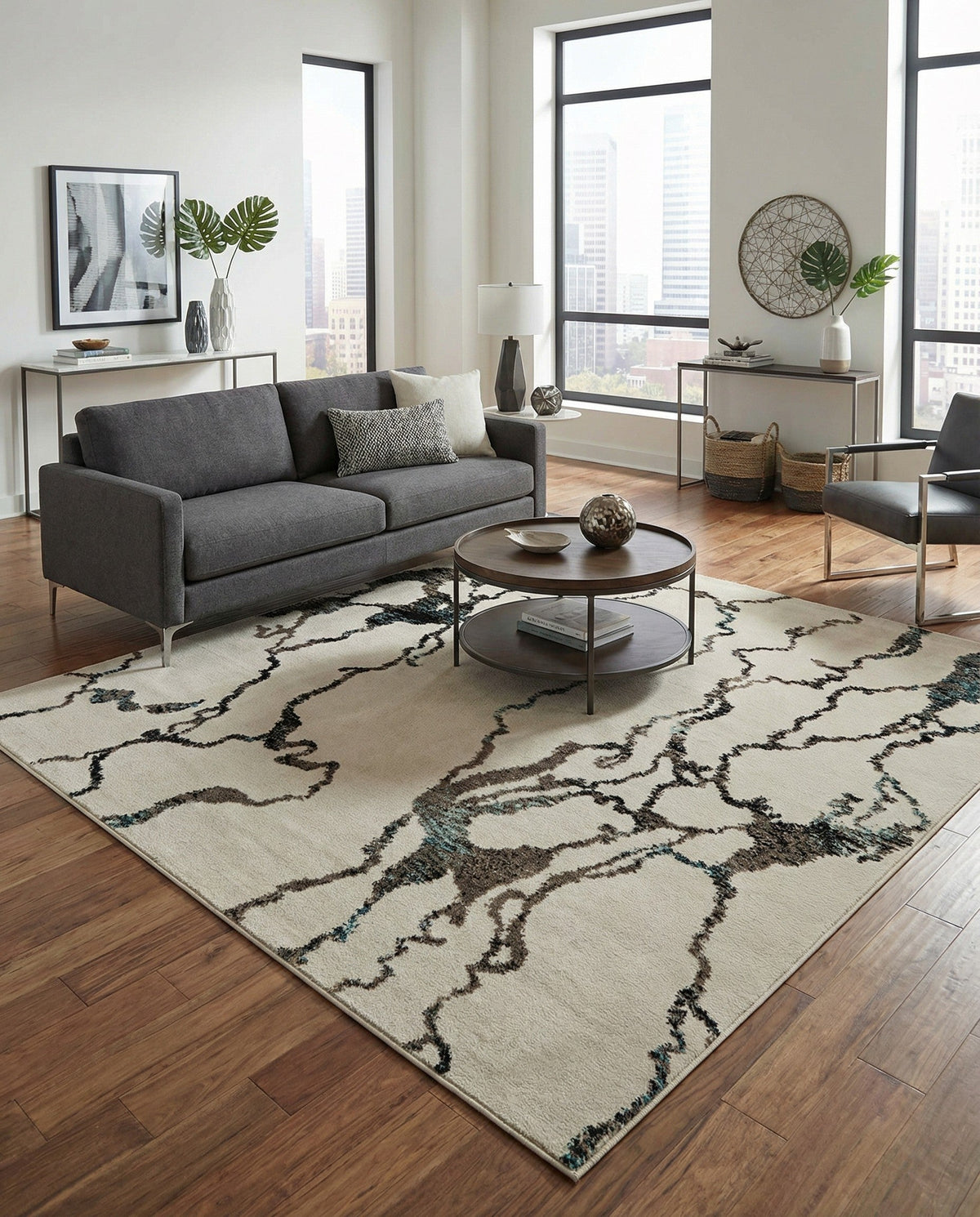 Brighton Terrace Collection Area Rug -  Aldrington Square Ivory  lifestyle 139