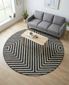 Urban Terrace Collection Area Rug -  Astoria (Black and White) Round Black and White  lifestyle 66