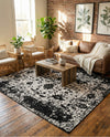 Cascade Range Collection Area Rug -  Shasta (Black and White) Rectangle Black and White  lifestyle 17