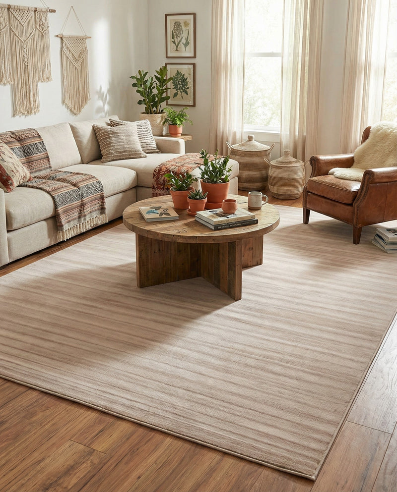 Soho Elegance Collection Area Rug - Chelsea (Light Brown) Rectangle Light Brown  lifestyle 13