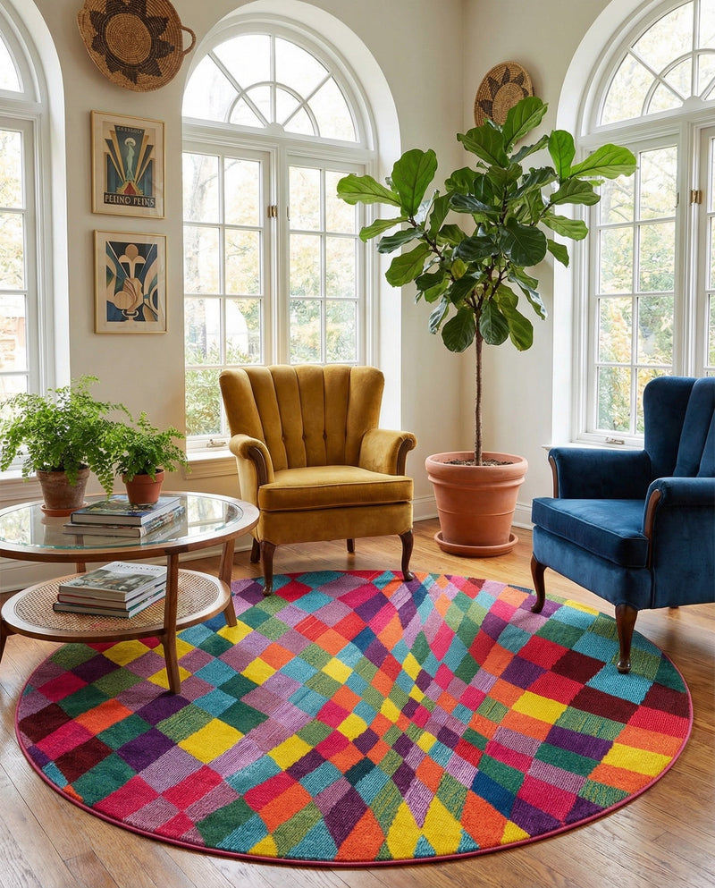 Marrakesh Elegance Collection Area Rug -  Tinghir Round Multi  lifestyle 44