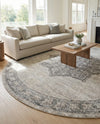 Mykonos Manor Collection Area Rug -  Tinos (Ivory) Round Ivory  lifestyle 78