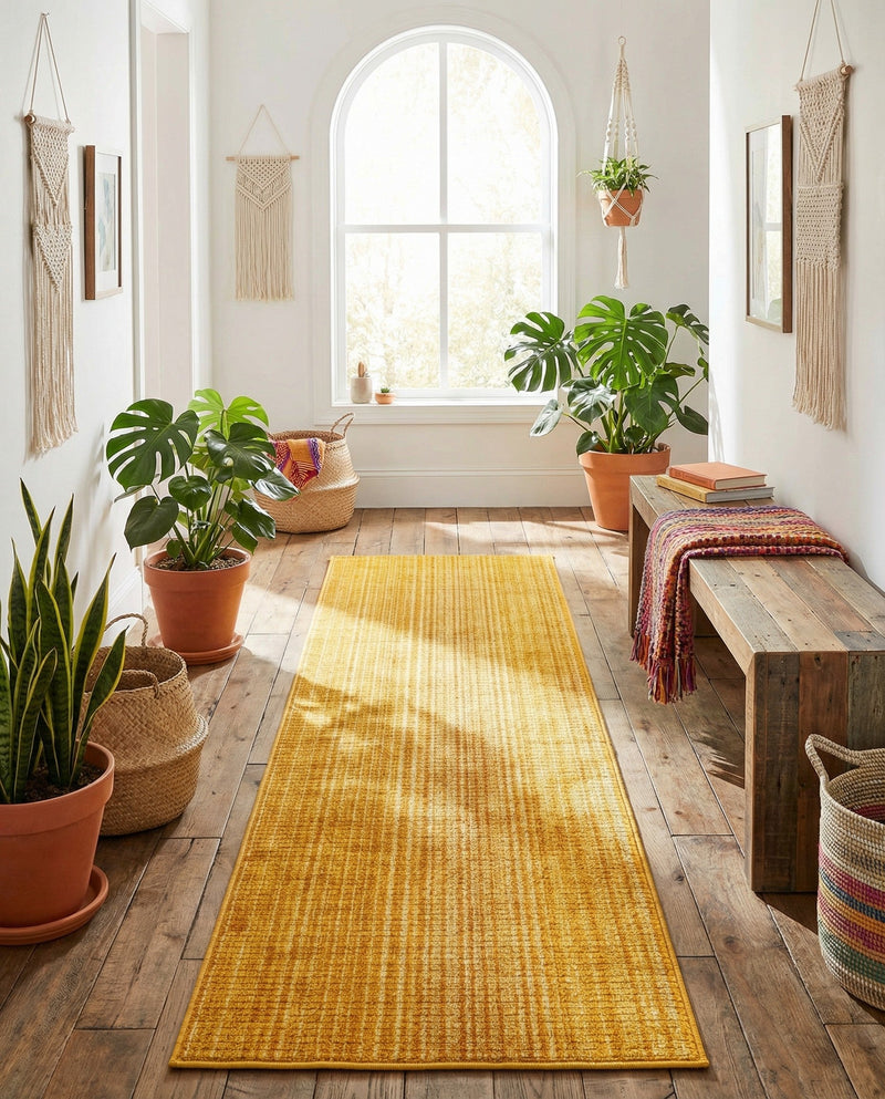 Jewel Oasis Collection Area Rug - Sapphire (Yellow) Runner Yellow  lifestyle 33