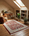 Persian Elegance Collection Area Rug -  Kerman (Burgundy) Rectangle Burgundy  lifestyle 11