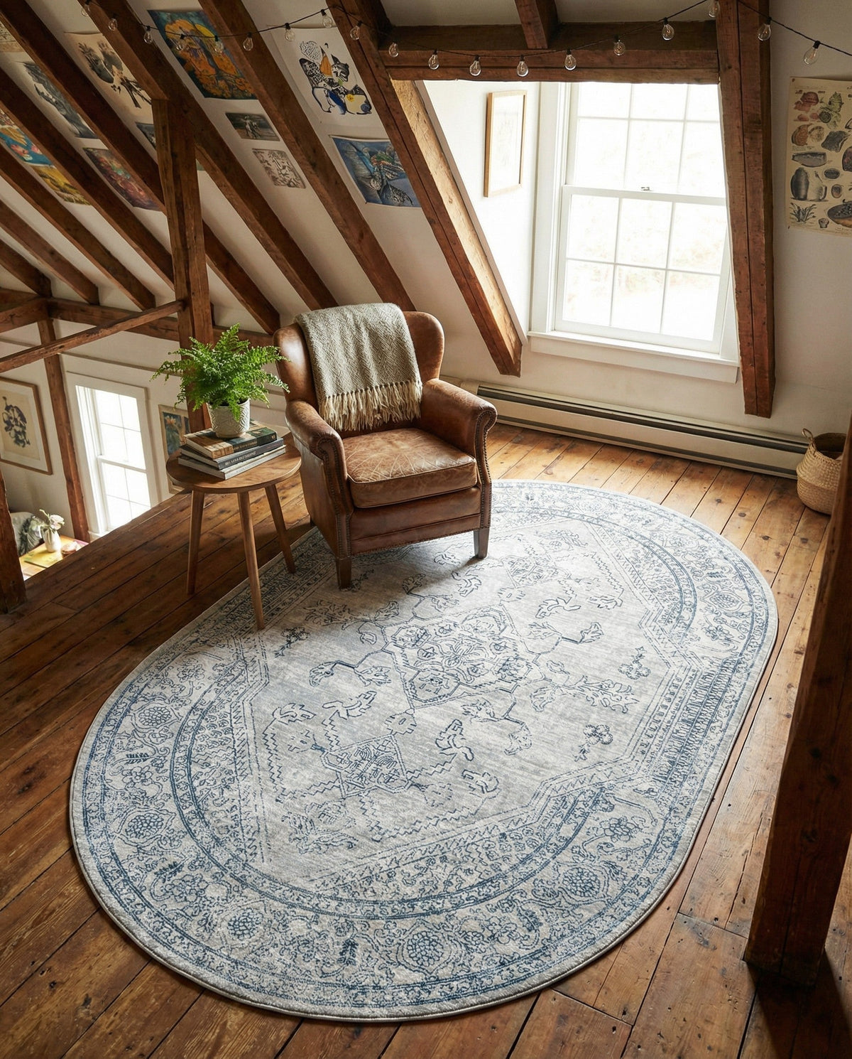 Coastal Haven Collection Area Rug -  Marina Oval Gray  lifestyle 153