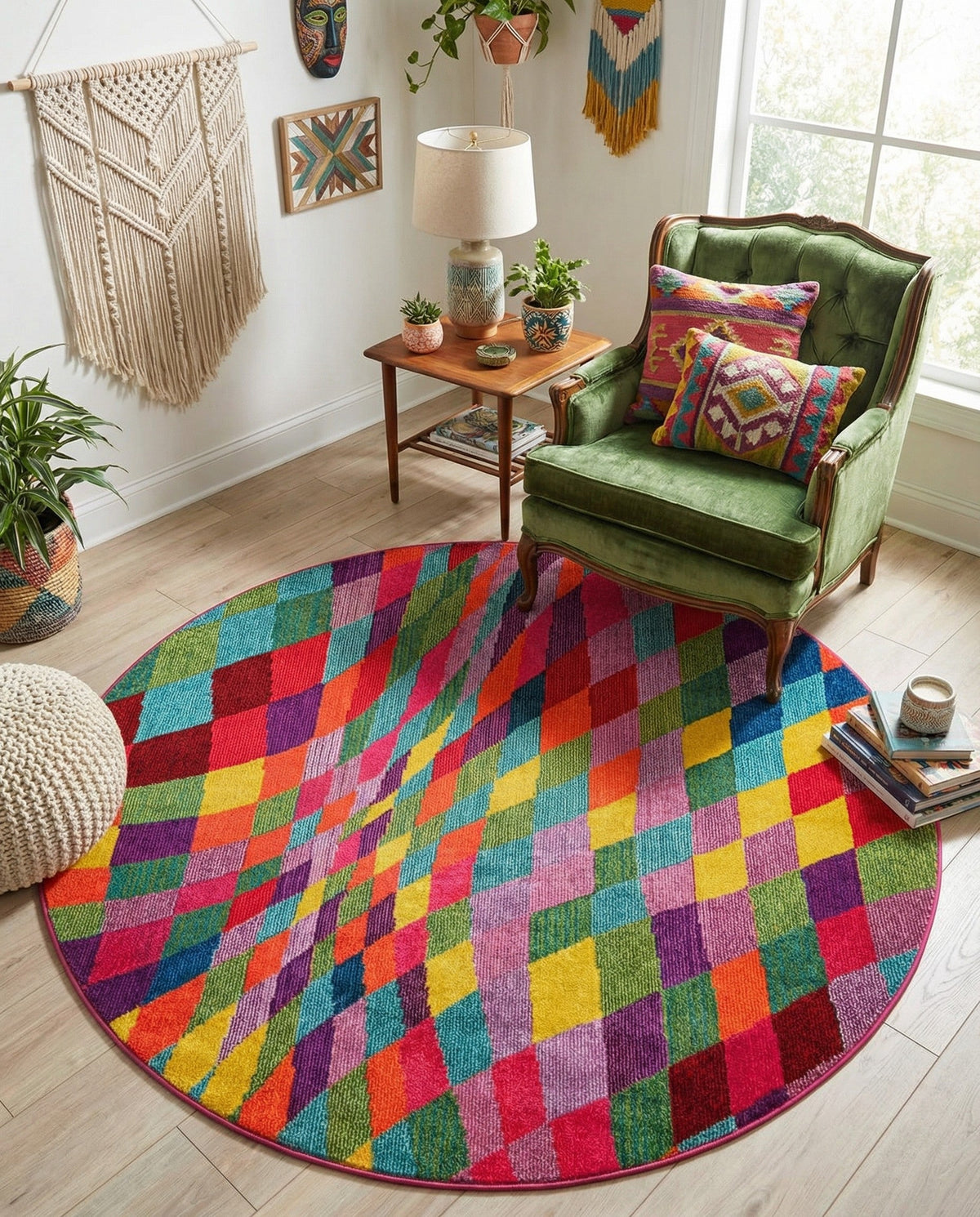 Marrakesh Elegance Collection Area Rug -  Tinghir Round Multi  lifestyle 49