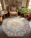 Caribbean Breeze Collection Area Rug -  Floriana Octagon Light Blue  lifestyle 37