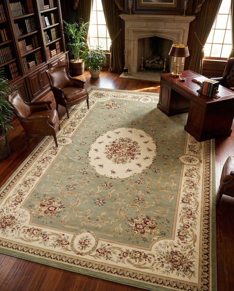 Versailles Elegance Collection Area Rug -  Bellevue Rectangle Green  lifestyle 18