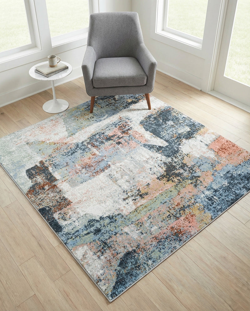Aegean Elegance Washables Collection Area Rug -  Hydra Square Multi  lifestyle 75