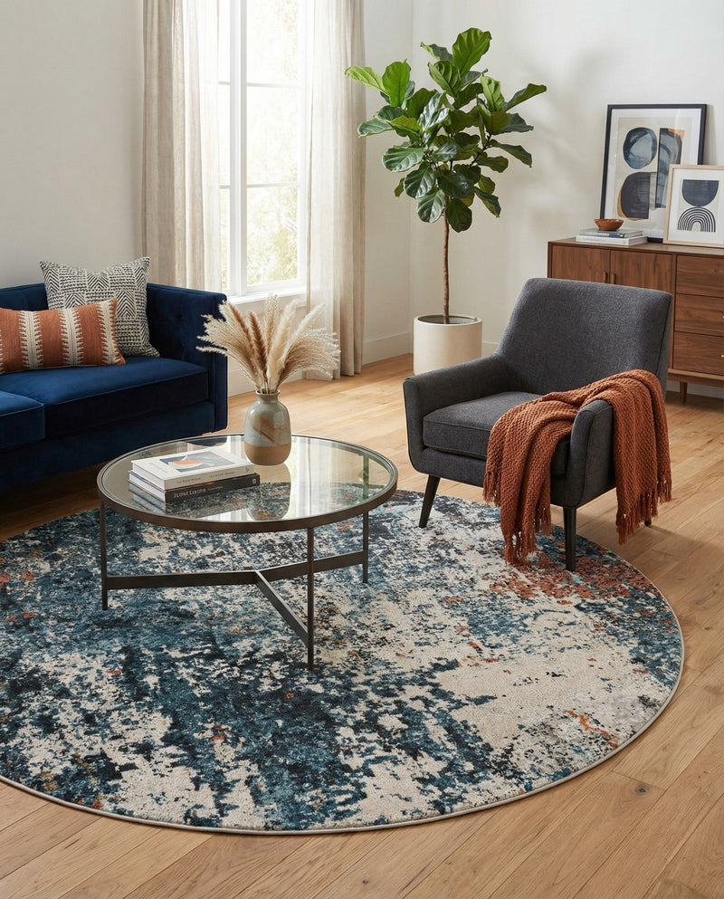 Dresden Elegance Collection Area Rug -  Seiffen Round Multi  lifestyle 46