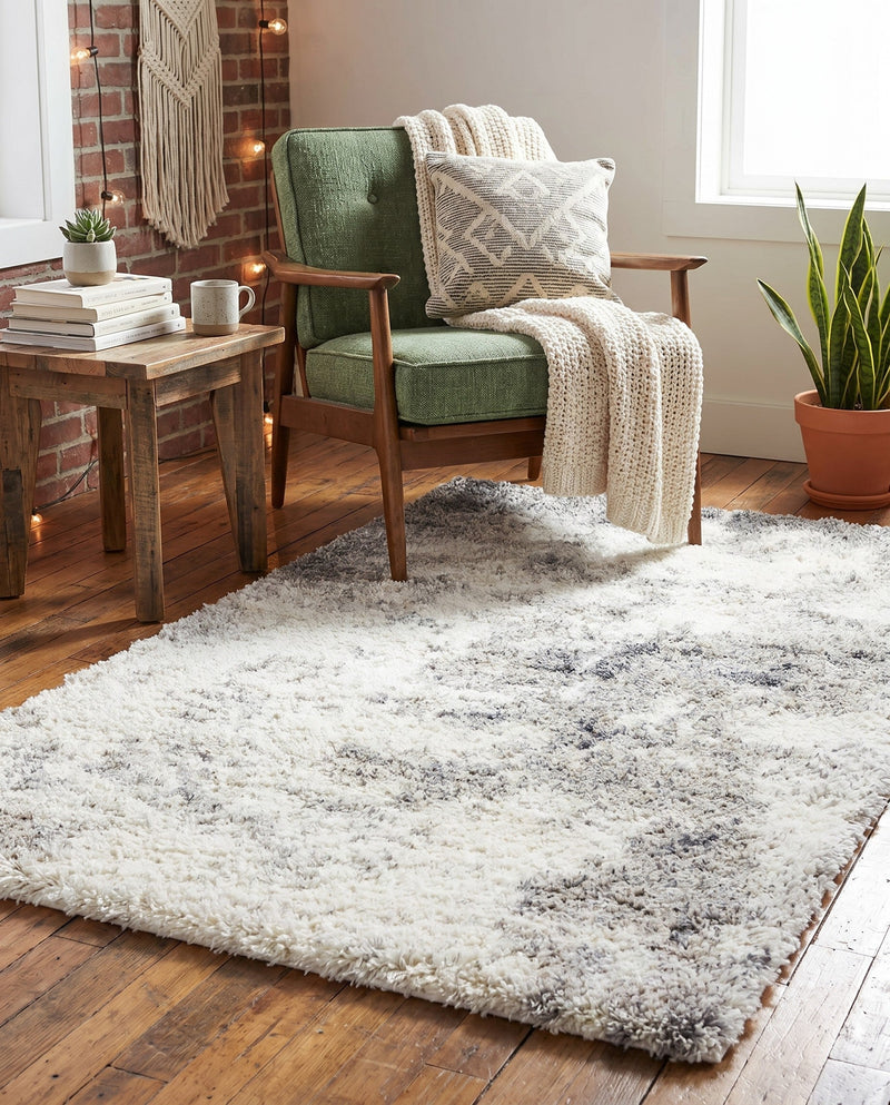 Cozy Haven Shag Collection Area Rug -  Tranquility (Pebble Gray) Rectangle Pebble Gray  lifestyle 9