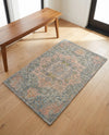 Savannah Threads Collection Area Rug -  Gobi Rectangle Blue and Peach  lifestyle 17