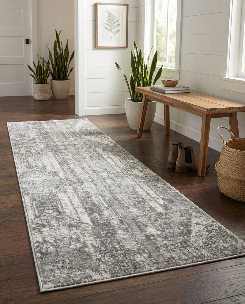 Cascade Range Collection Area Rug - Hood (Gray) Runner Gray  lifestyle 78