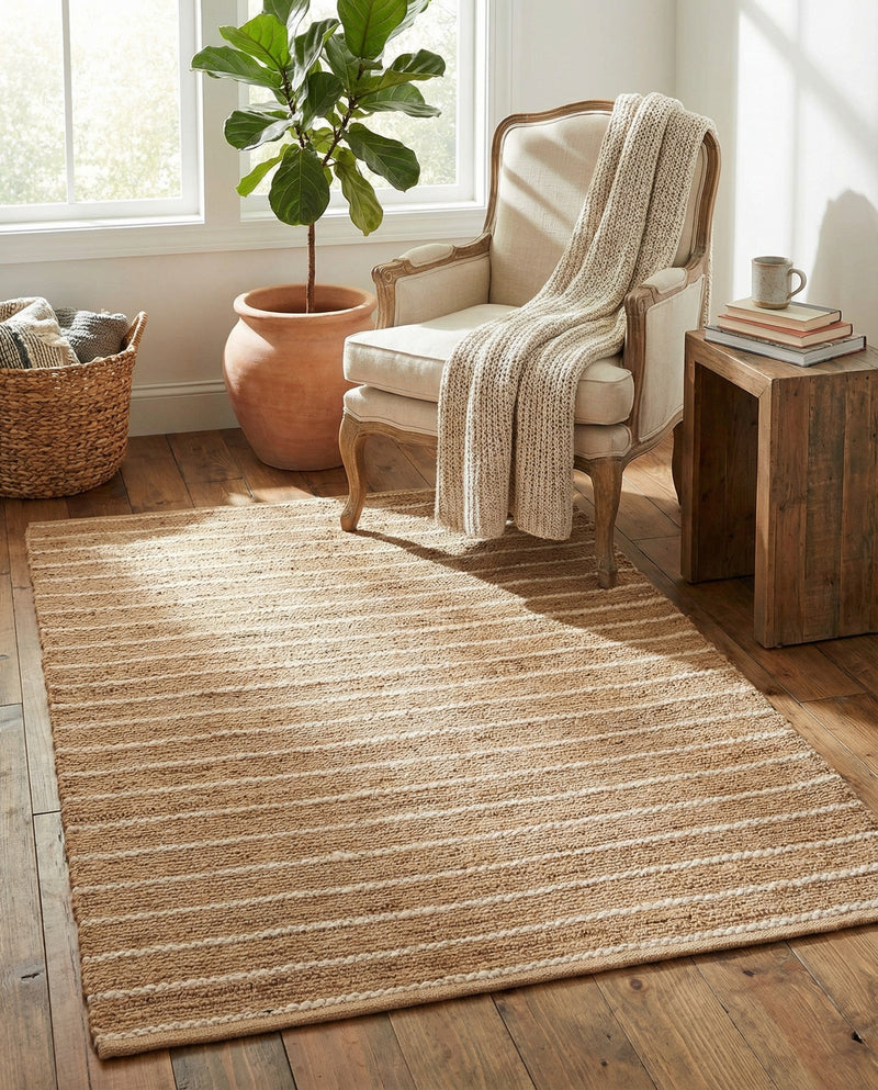 Sequoia Handwoven Jute Collection Area Rug - Briarwood Rectangle Natural  lifestyle 9