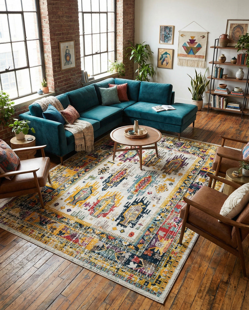 Brighton Terrace Collection Area Rug -  Portslade Rectangle Ivory  lifestyle 25