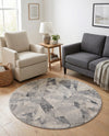 Aegean Elegance Collection Area Rug -  Crete Round Gray  lifestyle 39