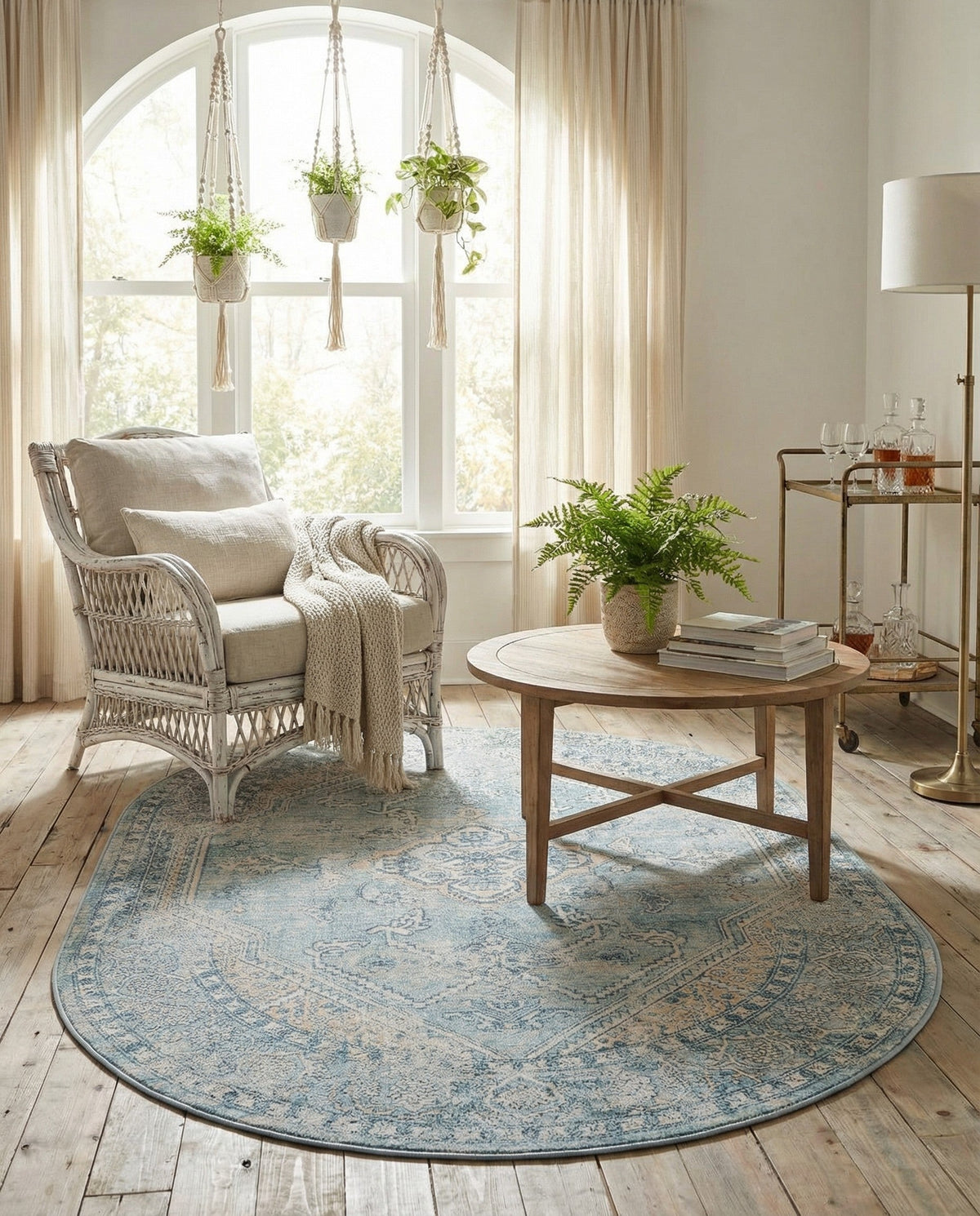 Coastal Haven Collection Area Rug -  Marina Oval Blue  lifestyle 93