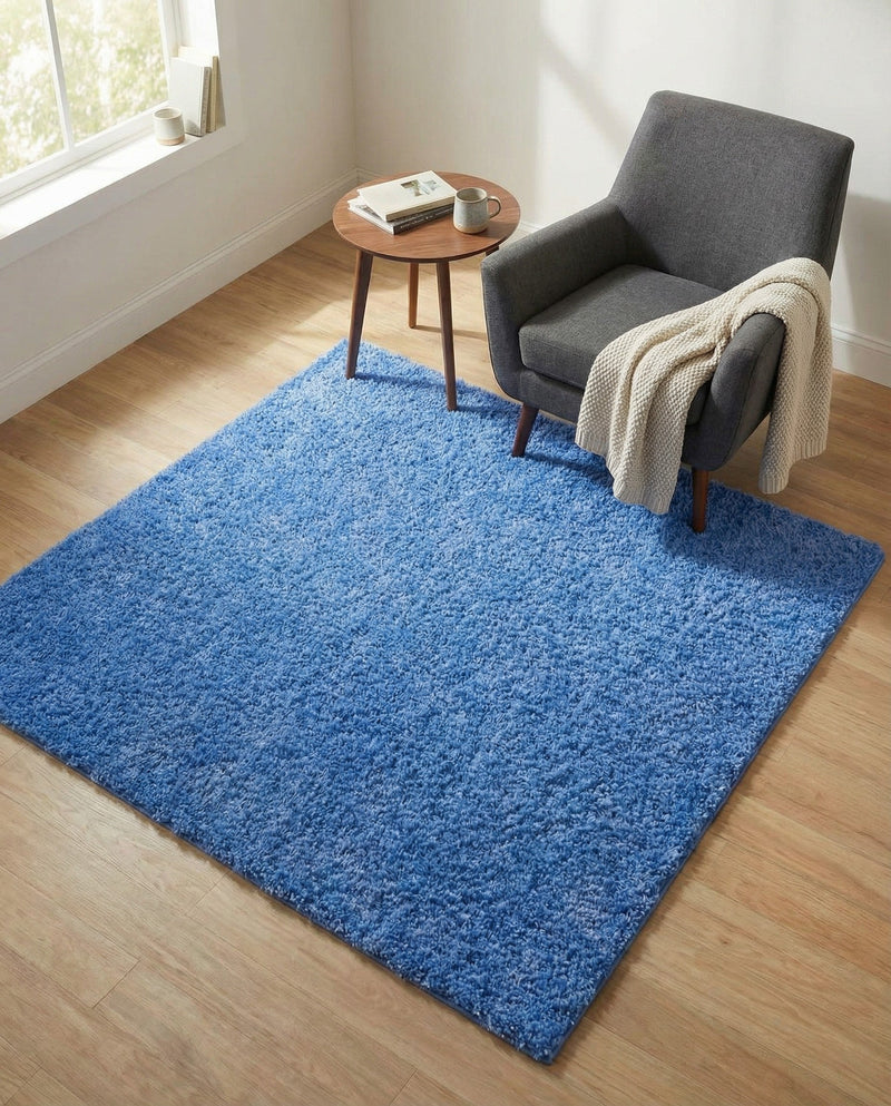 Plush Oasis Collection Area Rug - Serenity (Periwinkle Blue) Square Periwinkle Blue  lifestyle 60