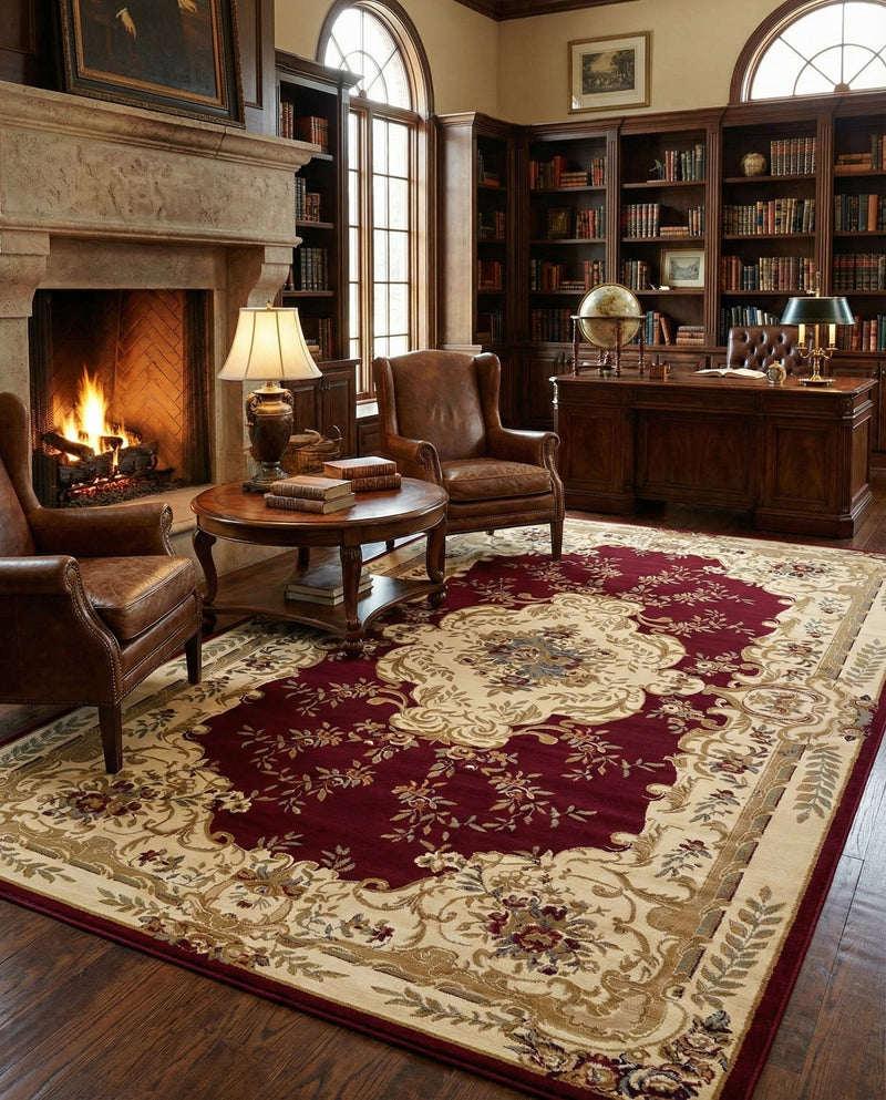 Versailles Elegance Collection Area Rug -  Vincennes Rectangle Red  lifestyle 47