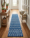 Mediterranean Lattice Collection Area Rug - Santorini (Navy Blue) Runner Navy Blue  lifestyle 79