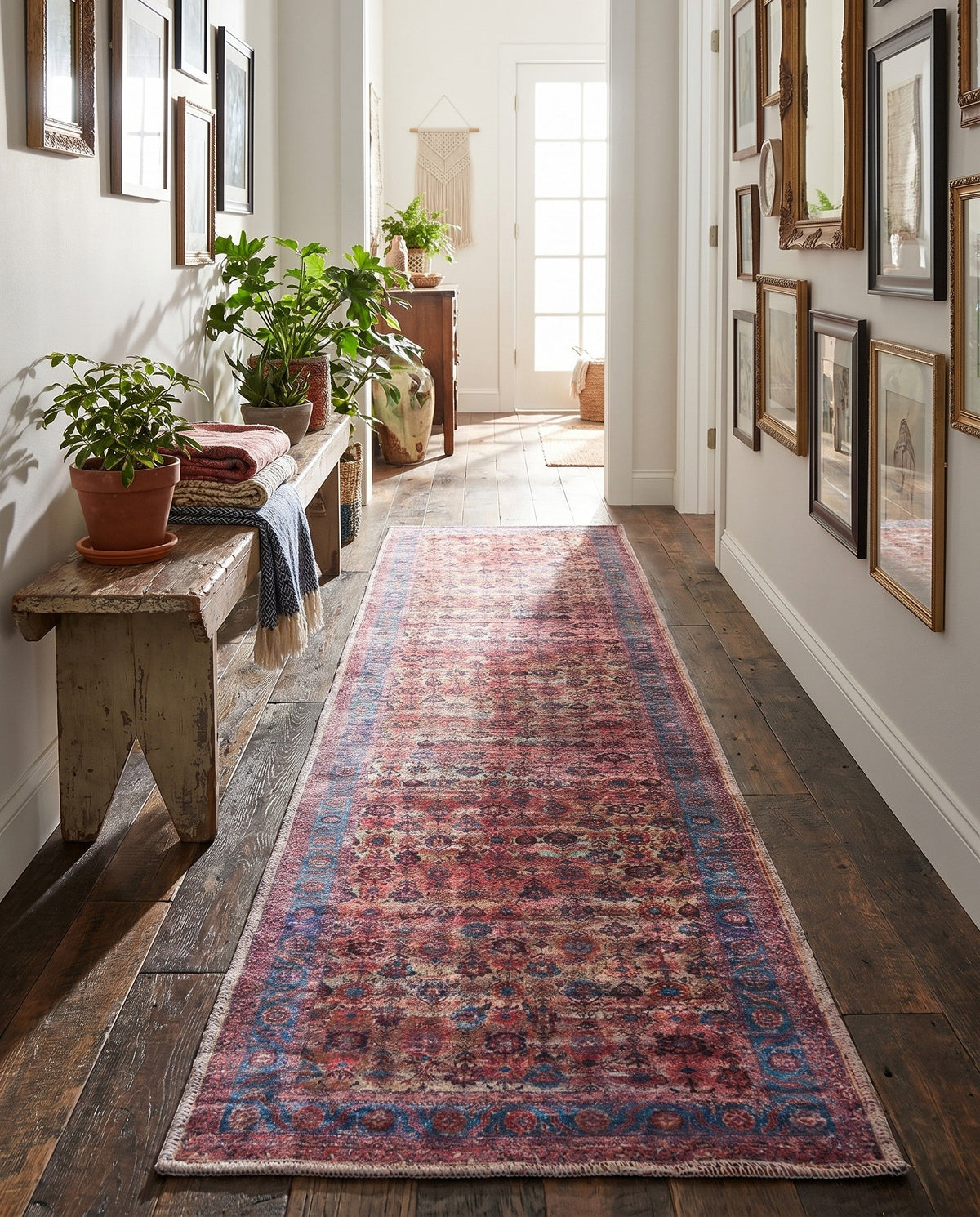Zahara Oasis Collection Area Rug -  Meknes Runner Antique Pink  lifestyle 104