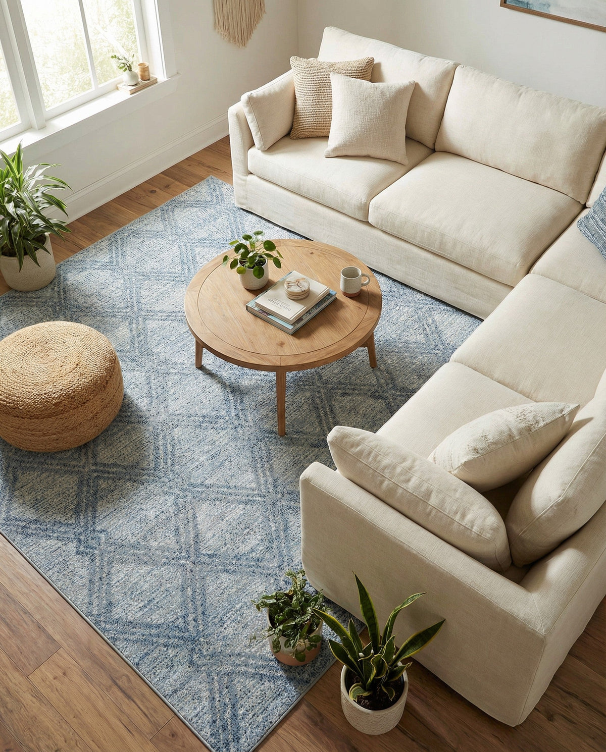 Aegean Elegance Washables Collection Area Rug -  Tinos Square Blue  lifestyle 177