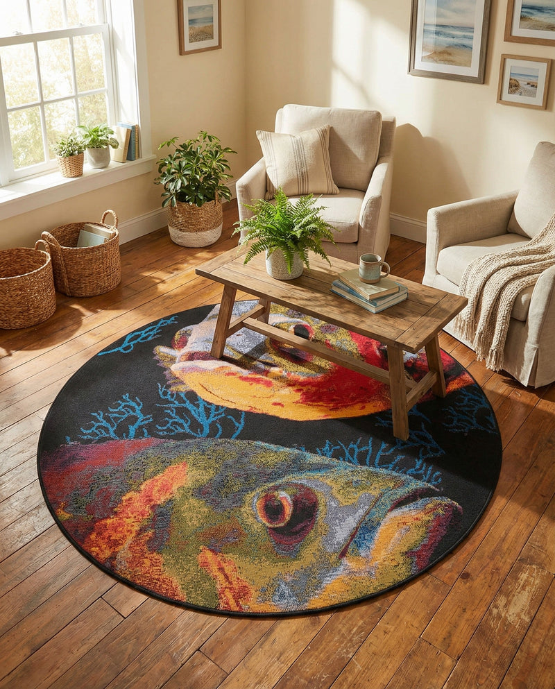 Seaside Haven Rugs Collection Area Rug -  Harbor Round Multi  lifestyle 67