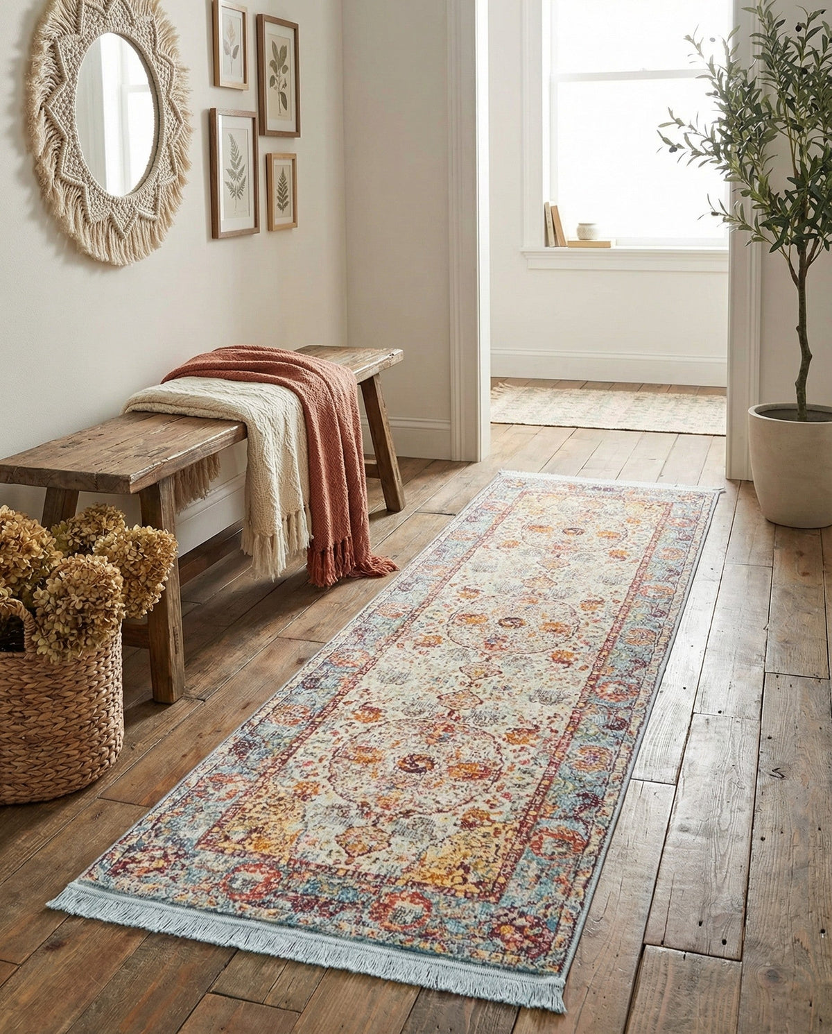 Caribbean Breeze Collection Area Rug -  Xcalak Runner Light Blue  lifestyle 126